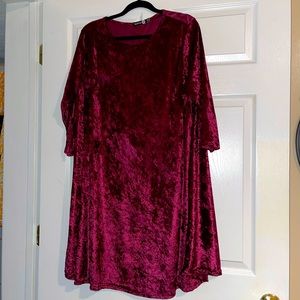maroon velvet dress